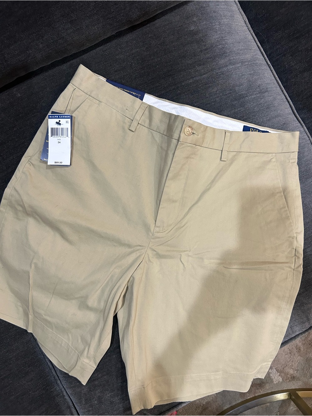 Polo by Ralph Lauren Khaki Flat-Front Men’s Shorts